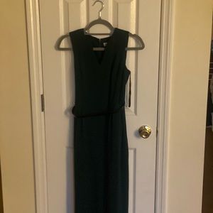 Calvin Klein V-Neck Belted Jumpsuit-8P/Malachite